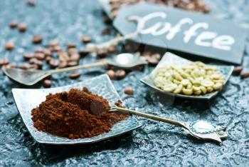 coffee beans on a table, stock photo