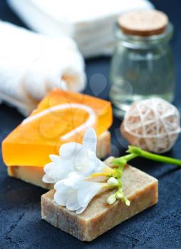 spa produkts on a table, stock photo