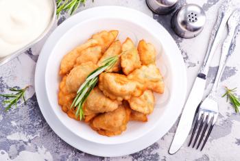 Homemade Asian Vegeterian Potstickers, fried dumplings. Stock Image