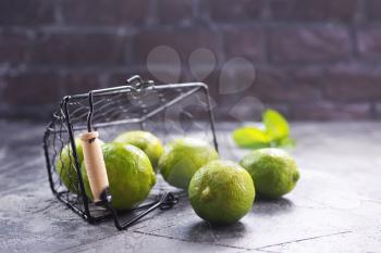 fresh limes on the table,stock photo