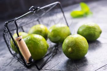 fresh limes on the table,stock photo