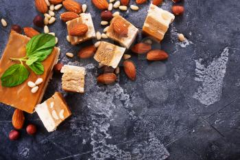 sweet scherbet with almond and cedar nuts