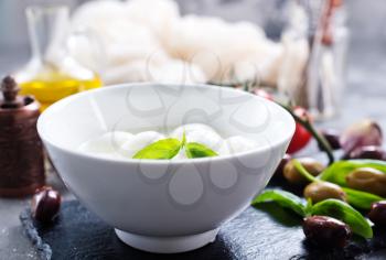 fresh ingredients for caprese salad on a table