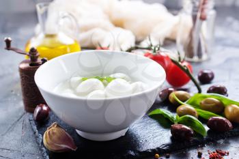 fresh ingredients for caprese salad on a table