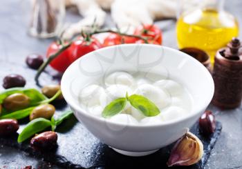 fresh ingredients for caprese salad on a table