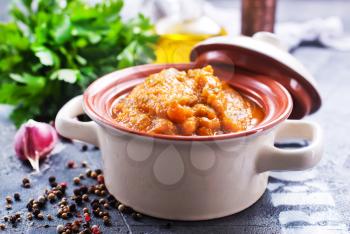 caviar from baked vegetables with salt and spice