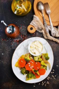 fried carrot with broccoli and aroma spice