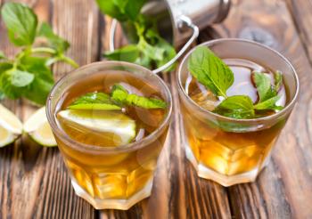 drink with lemon and mint, stock photo