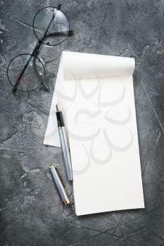 empty note on a table, stock photo