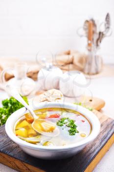 vegetable soup in bowl, stock photo