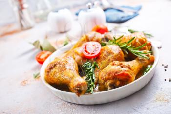 baked chicken legs with aroma spice and salt