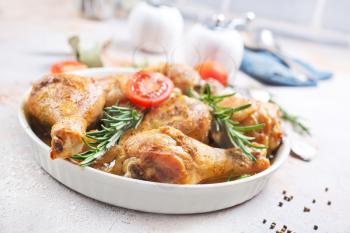 baked chicken legs with aroma spice and salt
