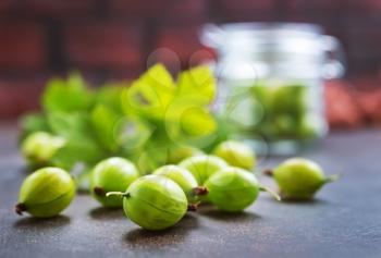 gooseberry on a table, fresh gooseberry, green berries