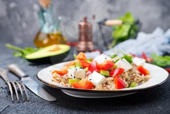 vegetable salad with feta cheese, diet food
