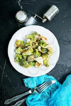 fried broccoli with eggs and aroma spice