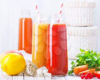 juice from fruits and vegetables in bottle