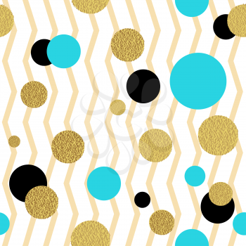 Classic dotted seamless gold glitter pattern.  Polka dot ornate