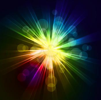 Vector  illustration  Abstract  starburst spectrum light background