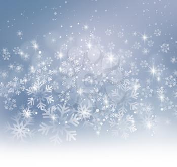 Vector illustration. Abstract Christmas snowflakes background. Gray color