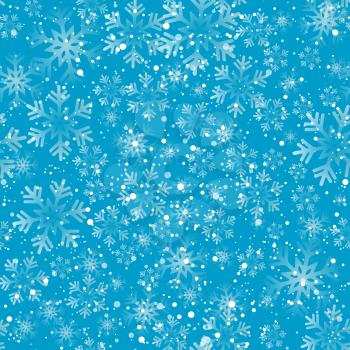 Vector illustration. Abstract Christmas snowflakes background. Seamless pattern