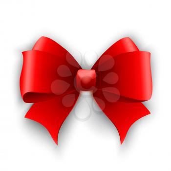 Vector red bow. Tied Ribbon. Vector illustration