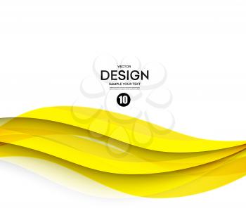 Abstract smooth color wave vector. Curve flow yellow motion illustration