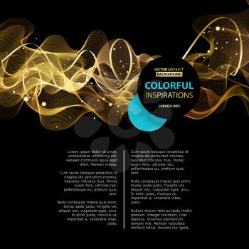 Abstract gold luxury wave layout background. Vector illustration