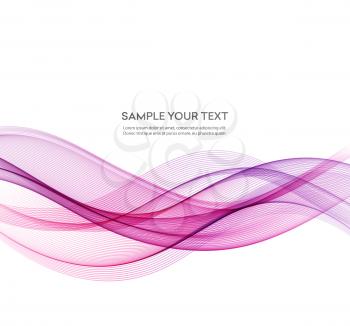 Abstract smooth color wave vector. Curve flow pink motion illustration