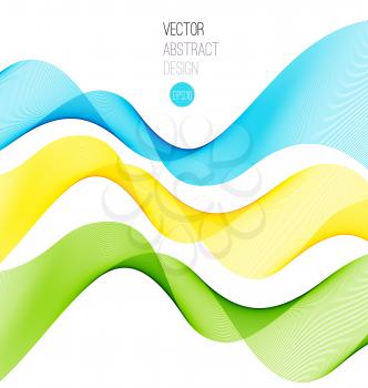 Set of abstract blend wave. Color Smooth stream line for header layout. Vector illustration. Green, orange and blue