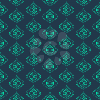 Vector Abstract vintage seamless background simple turquoise  pattern