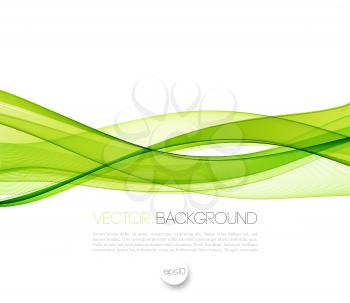 Abstract green wavy lines.  Colorful vector background