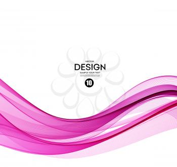 Abstract smooth color wave vector. Curve flow pink motion illustration