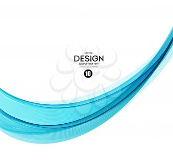Abstract vector background, blue transparent waved lines for brochure, website, flyer design.  Blue smoke wave. Blue wavy background