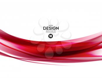 Abstract smooth color wave vector. Curve flow red motion illustration