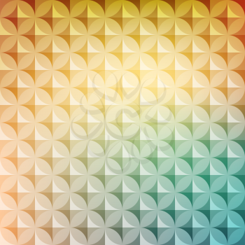 Vintage abstract circle pattern with decorative geometric and abstract elements. Vector colorful background. Summer colors