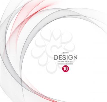 Abstract vector background, gray and red waved lines for brochure, website, flyer design.  illustration eps10