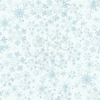 Vector illustration. Abstract Christmas snowflakes background. Seamless pattern