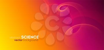 Abstract digital wave particles on yellow and red background. Big data visualization concept. Vector Illsutration.