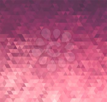 Vector Abstract geometric background with pink triangle pattern . No transparent, no gradient