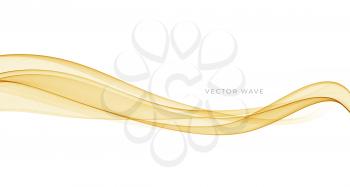 Vector abstract elegant colorful flowing gold wave lines isolated on white background. Design element for wedding invitation, greeting card