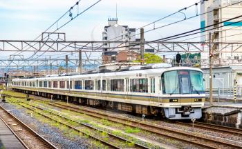 Rapid train at Oji Station in Nara, Japan