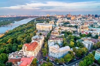 Aerial view of the historic centre of Kiev, the capital of Ukraine