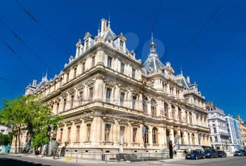 The Palais de la Bourse or Palais du Commerce, a historic monument in Lyon, France