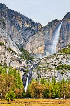 Upper and Lower Yosemite Falls in Yosemite National Park - California, United States