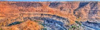 Panoramic view of the Ajanta Caves. A UNESCO world heritage site in Maharashtra, India