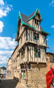 Traditional half-timbered house in Laval - Pays de la Loire, France
