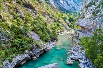 View of the Verdon river in the Alpes-de-Haute-Provence department of France