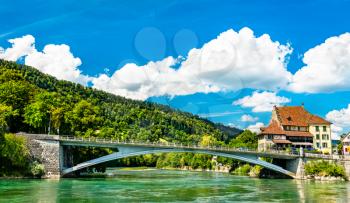 Bridge across the Aare river in Aarburg - Aargau, Switzerland