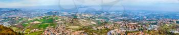 Panorama of San Marino and Italy from Monte Titano