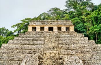 The Temple of the Inscriptions at the Maya city of Palenque in Mexico